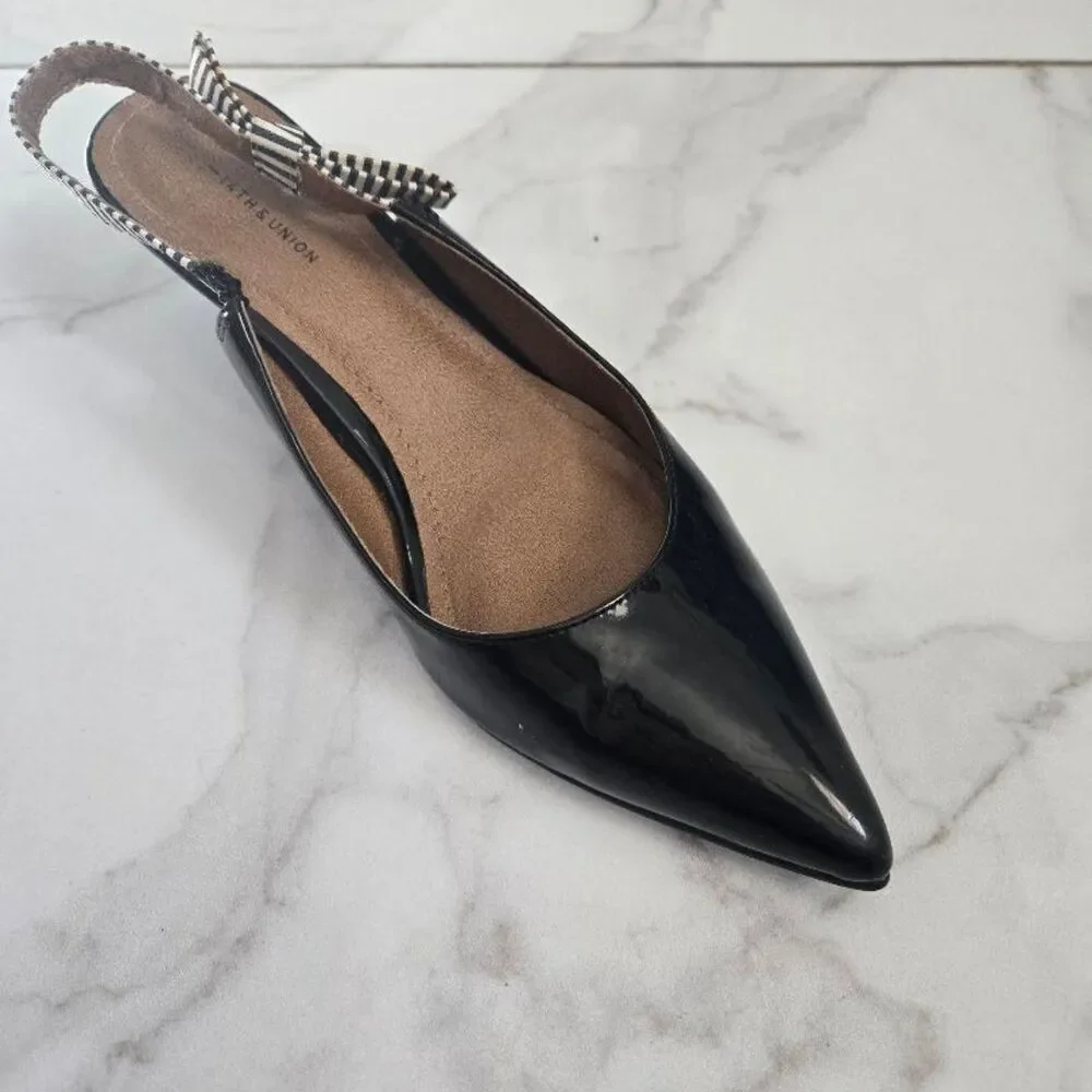 14th & Union Black Patent Leather Slingback Pump. Size 6.5-7.